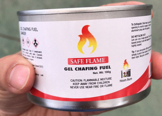 3 saat 72 pk Metanol Gel Çizik Yakıtı Yemek Yemek 200g Otel Catering Büfe için