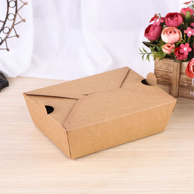 Biyolojik olarak ayrıştırılabilir gıda ambalaj kutuları Bento öğle yemeği kutusu Kraft kağıdı