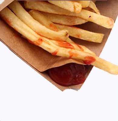 Pe Coated French Fries Paper Disposable Cone Cups Kraft Paper Box With Sauce
