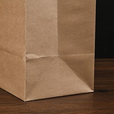 250gm 300gm Biyolojik olarak ayrıştırılabilir tek kullanımlık masa eşyaları Yakalamaları olan kahverengi kağıt torbalar