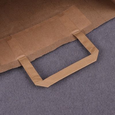 250gm 300gm Biyolojik olarak ayrıştırılabilir tek kullanımlık masa eşyaları Yakalamaları olan kahverengi kağıt torbalar