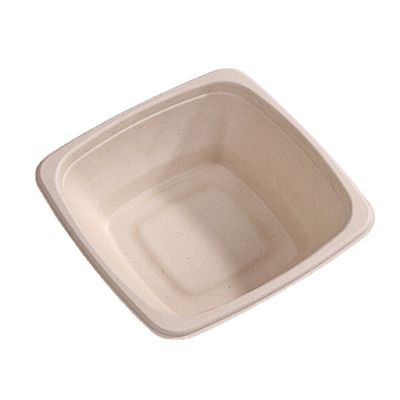 16 24 32 oz Biyodegradable Sugarcane Bagasse Bowl Fruit Salat Konteynerleri Kapaklı Kutu