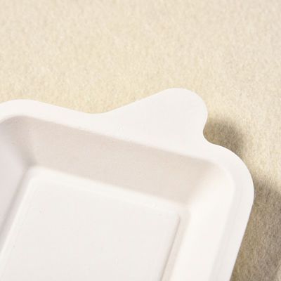 7g Mini Biyobozunur Şeker Kamışı Bagas Tableware Kağıt Hamuru Tatlı Gıda Tepsisi Parti İçin