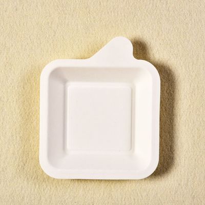 7g Mini Biyobozunur Şeker Kamışı Bagas Tableware Kağıt Hamuru Tatlı Gıda Tepsisi Parti İçin