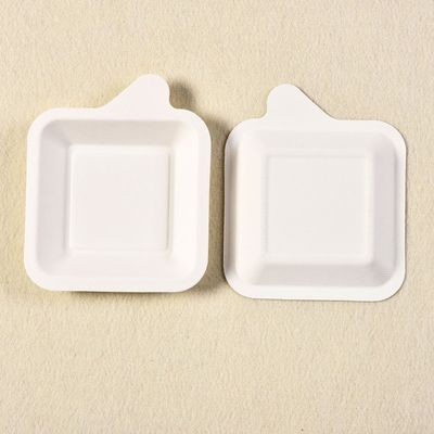 7g Mini Biyobozunur Şeker Kamışı Bagas Tableware Kağıt Hamuru Tatlı Gıda Tepsisi Parti İçin