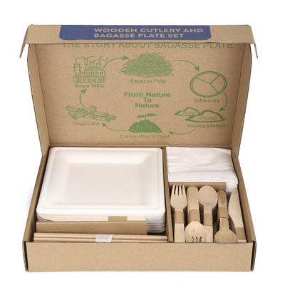 40 People Beach Camping Compostable Party Tableware Hotel Tableware Set