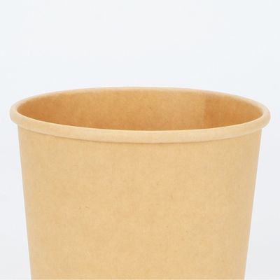 PLA Kaplamalı Tek Kullanımlık Biyobozunur Paket Servis Kapları Kraft Kağıt Çorba Kasesi 16oz 24oz