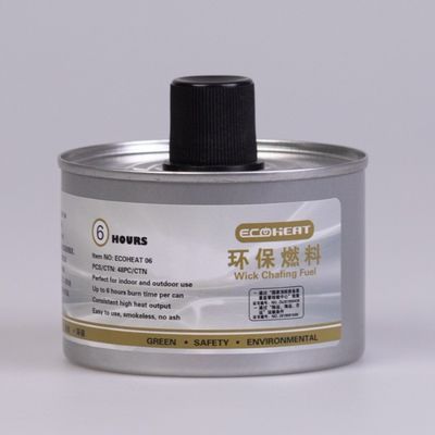 84mm Gıda Isıtma Sıvı Fitilli Isıtıcı Yakıt Gıda Isıtıcı Yakıt Kutuları 6 Saat Yanma