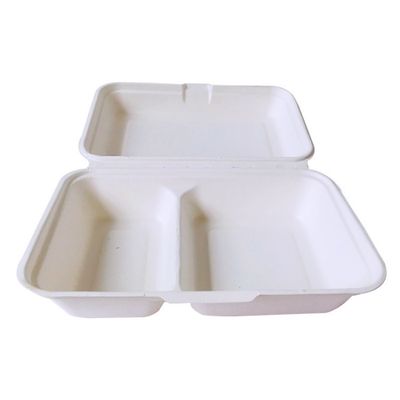 600ml 1000ml Yemek Takımı Kompostlanabilir Parti Sofra Takımı Bagas Pulp Öğle Yemeği Bento Kutusu