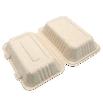 600ml 1000ml Yemek Takımı Kompostlanabilir Parti Sofra Takımı Bagas Pulp Öğle Yemeği Bento Kutusu