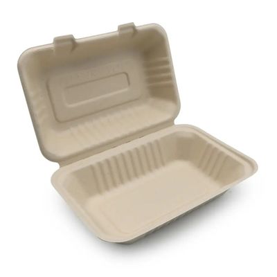 600ml 1000ml Yemek Takımı Kompostlanabilir Parti Sofra Takımı Bagas Pulp Öğle Yemeği Bento Kutusu