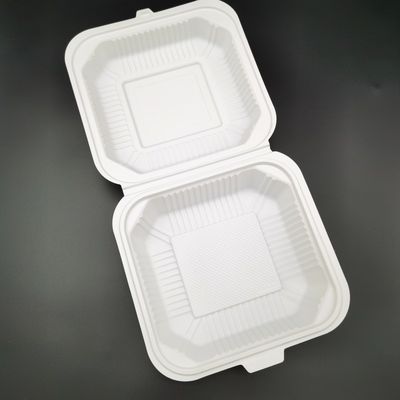 Restoran 9 inç Mısır Nişastası Tek Kullanımlık Çatal Bıçak Takımı 3 Bölmeli Kapaklı Gıda Ambalajı
