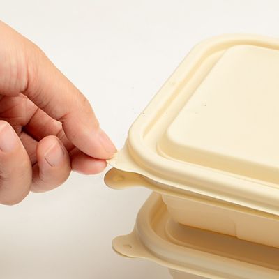 500 600ml Tek kullanımlık kompost edilebilir mısır nişastası yemek öğle yemeği kutusu fast food ambalaj kutusu