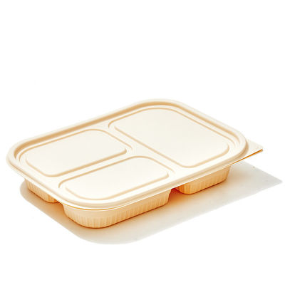 10 İnç 3 Bölmeli Mısır Nişastalı Sofra Takımı Bento Biyobozunur Mısır Nişastalı Gıda Kapları