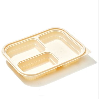 10 İnç 3 Bölmeli Mısır Nişastalı Sofra Takımı Bento Biyobozunur Mısır Nişastalı Gıda Kapları