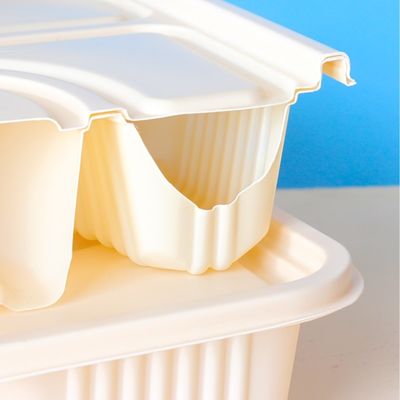 10 İnç 3 Bölmeli Mısır Nişastalı Sofra Takımı Bento Biyobozunur Mısır Nişastalı Gıda Kapları