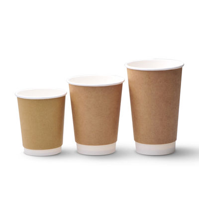 10oz 12oz PE Kaplamalı Çift Duvarlı Kağıt Bardak Tek Kullanımlık Kahve Bardakları Kapaklı
