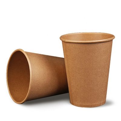 8 Ons Biyobozunur Tek Kullanımlık Kağıt Bardaklar Kraft Kağıdı Tek Duvar Kahve Bardakları