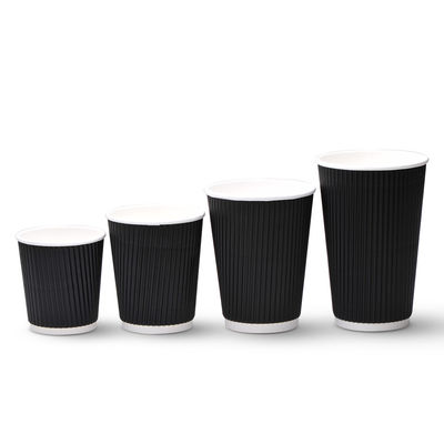 400ml PLA Güçlü Dayanıklı Dalgalanmış Kağıt 12oz Kapaklı Dalgalanmış Kadehler