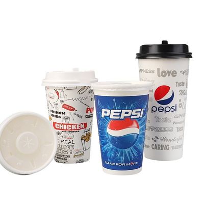 22 oz 640 ml PE PLA Cola Tek kullanımlık kağıt bardaklar Kağıt soğuk içecek bardaklar 300 gram