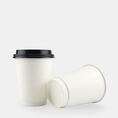 16 oz 500cc Tek kullanımlık beyaz kağıt kahve bardağı Çift katman kağıt bardağı